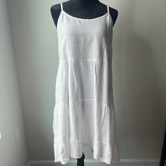 Valentina Naldi White 100% Linen Dress - Size Small - Picture 3 of 12